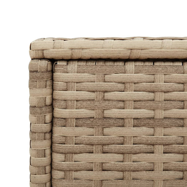 Beige Garten-Beistelltisch mit Glasplatte