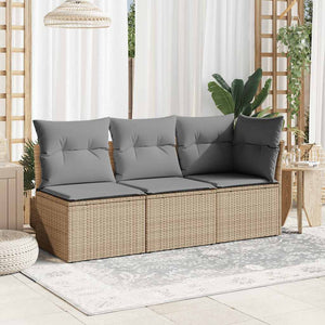 Beiges Gartensofa ohne Armlehne mit Kissen