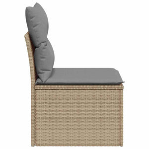 Beiges Gartensofa ohne Armlehne mit Kissen