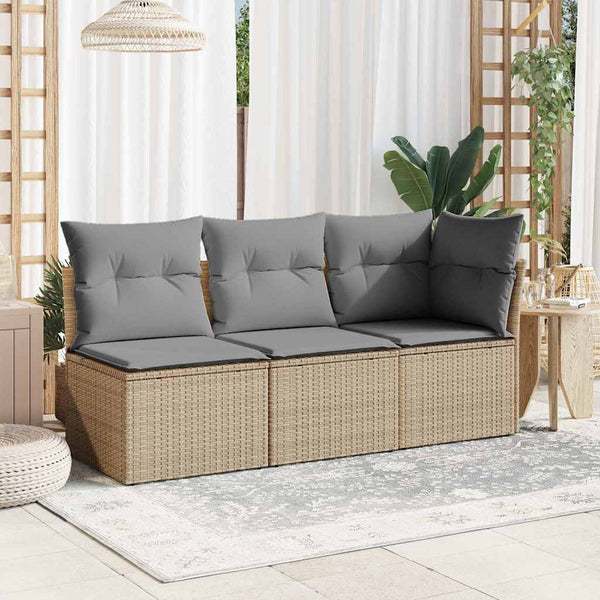 Beige Garten Ecksofa mit Kissen