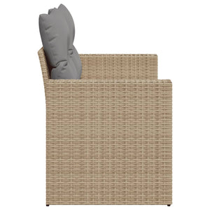 vidaXL Canapé de jardin 2 places avec coussins en polyrotin beige