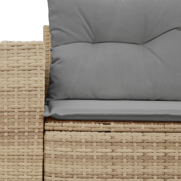 vidaXL Canapé de jardin 2 places avec coussins en polyrotin beige