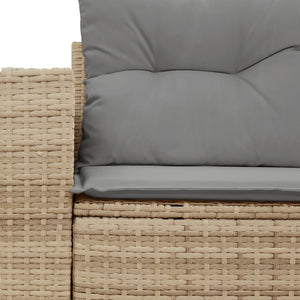 vidaXL Canapé de jardin 2 places avec coussins en polyrotin beige