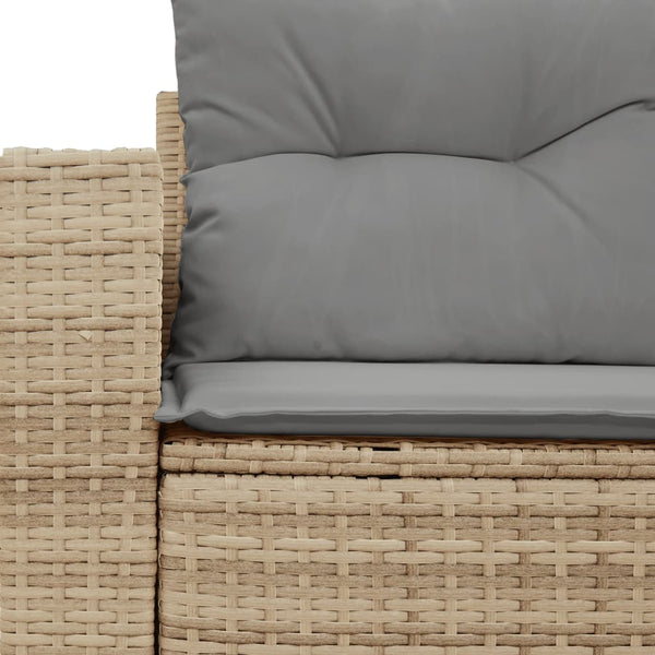 vidaXL Canapé de jardin 2 places avec coussins en polyrotin beige