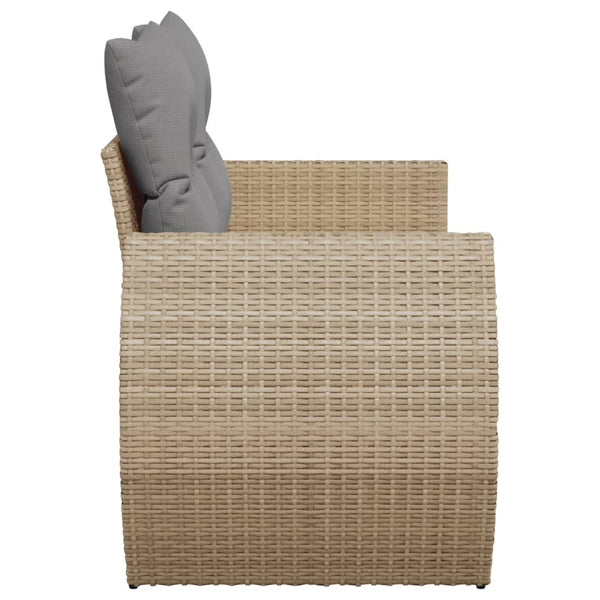 vidaXL Canapé de jardin 2 places avec coussins en polyrotin beige