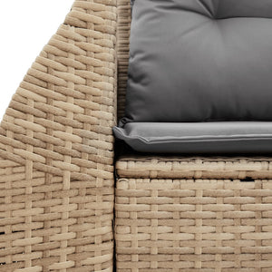 vidaXL Canapé de jardin 2 places avec coussins en polyrotin beige
