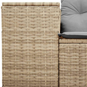 vidaXL Canapé de jardin 2 places avec coussins en polyrotin beige