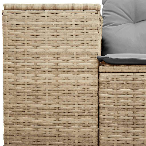 vidaXL Canapé de jardin 2 places avec coussins en polyrotin beige