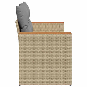 vidaXL Canapé de jardin 2 places avec coussins en polyrotin beige