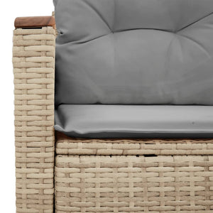 vidaXL Canapé de jardin 2 places avec coussins en polyrotin beige