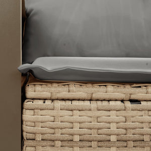 vidaXL Canapé de jardin 2 places avec coussins en polyrotin beige