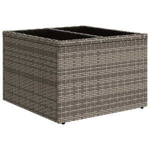 Grauer Gartentisch mit Glasplatte, 55x55 cm