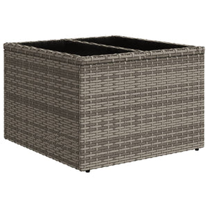 Grauer Gartentisch mit Glasplatte, 55x55 cm