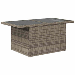 Gartentisch Grau Poly Rattan Glasplatte 100x55 cm