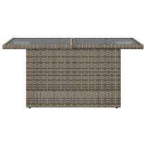 Gartentisch Grau Poly Rattan Glasplatte 100x55 cm