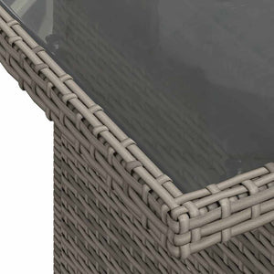 Gartentisch Grau Poly Rattan Glasplatte 100x55 cm