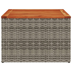 Grauer Gartentisch 55x55 cm Poly Rattan Akazie