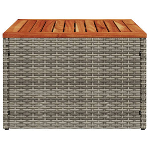 Grauer Gartentisch 55x55 cm Poly Rattan Akazie