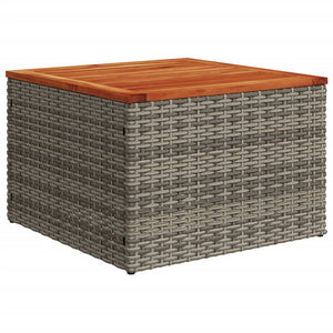 Grauer Gartentisch 55x55 cm Poly Rattan Akazie