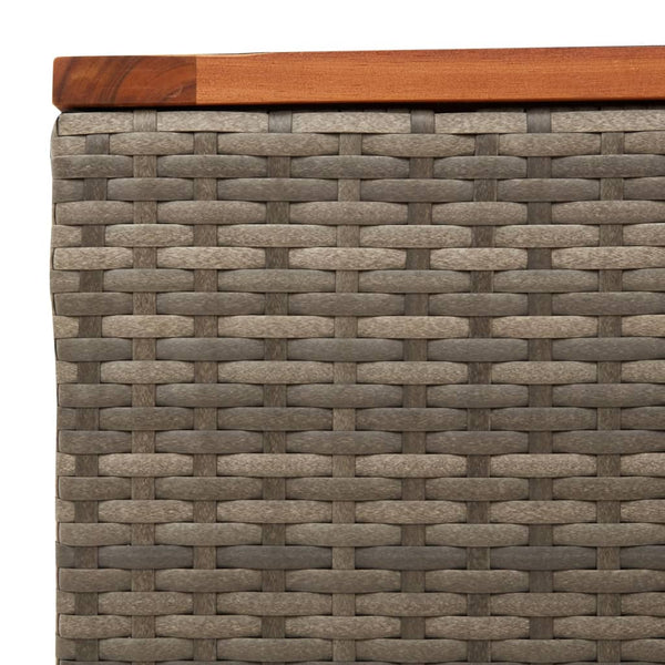 Grauer Gartentisch 55x55 cm Poly Rattan Akazie