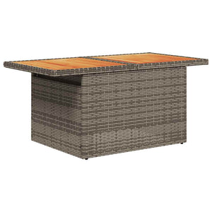 Gartentisch Grau Poly Rattan Akazienholz 100x55 cm