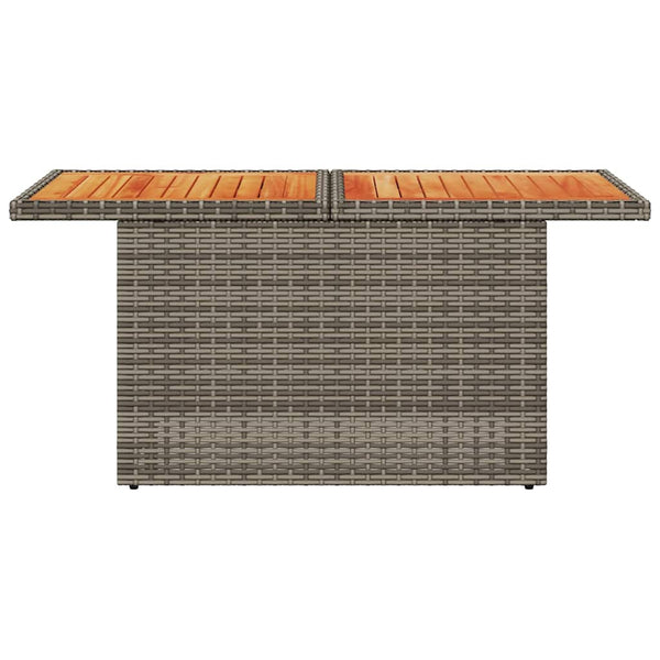 Gartentisch Grau Poly Rattan Akazienholz 100x55 cm