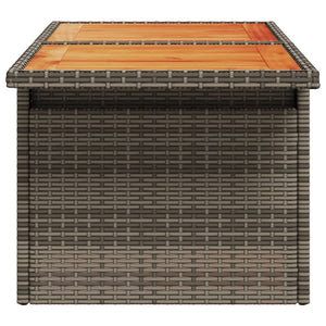 Gartentisch Grau Poly Rattan Akazienholz 100x55 cm