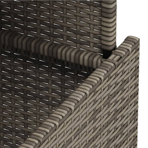 Gartentisch Grau Poly Rattan Akazienholz 100x55 cm