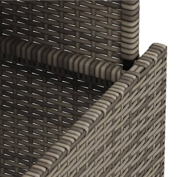 Gartentisch Grau Poly Rattan Akazienholz 100x55 cm