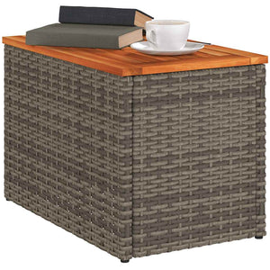 Garten Beistelltische 2er Set Grau Poly Rattan