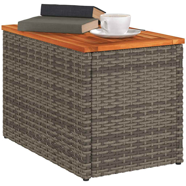 Garten Beistelltische 2er Set Grau Poly Rattan