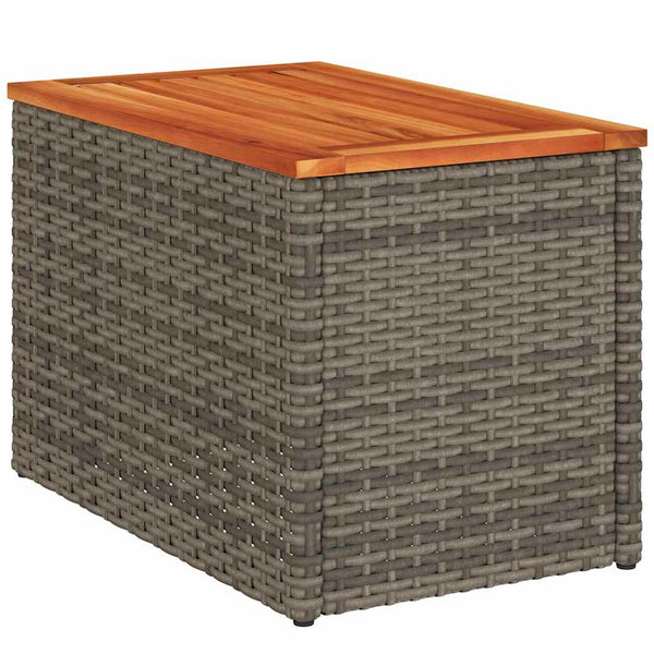 Garten Beistelltische 2er Set Grau Poly Rattan