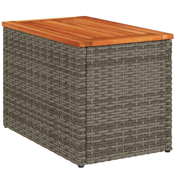 Garten Beistelltische 2er Set Grau Poly Rattan