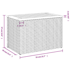 Garten Beistelltische 2er Set Grau Poly Rattan
