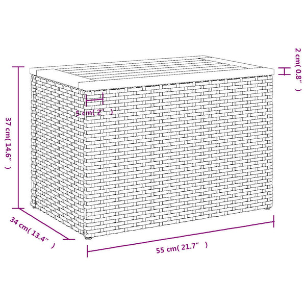 Garten Beistelltische 2er Set Grau Poly Rattan