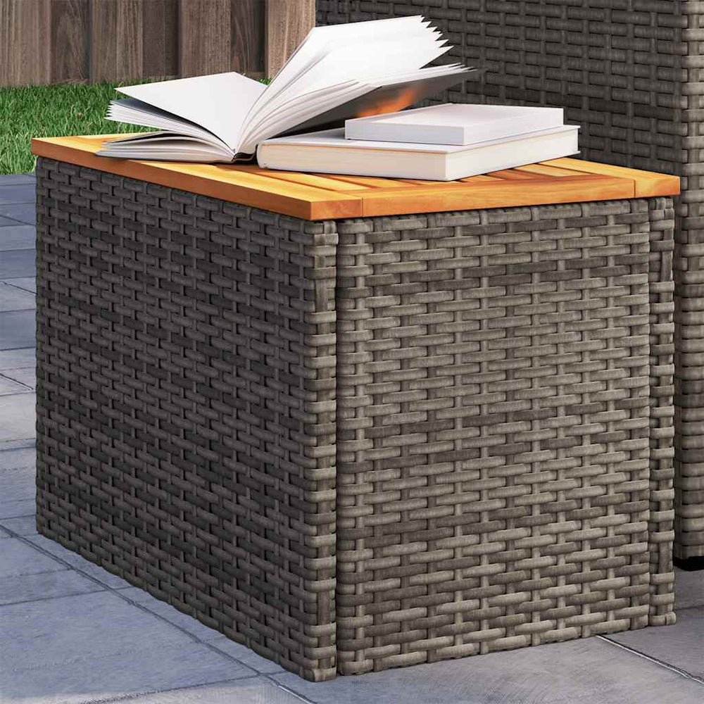 Garten Beistelltische 2er Set Grau Poly Rattan