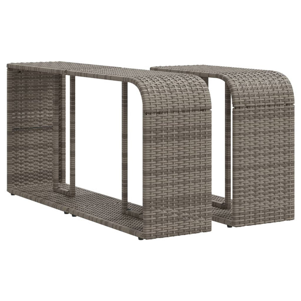 Poly Rattan Outdoor Regale, 2er-Set Grau