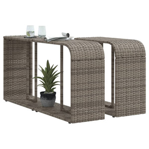 Poly Rattan Outdoor Regale, 2er-Set Grau