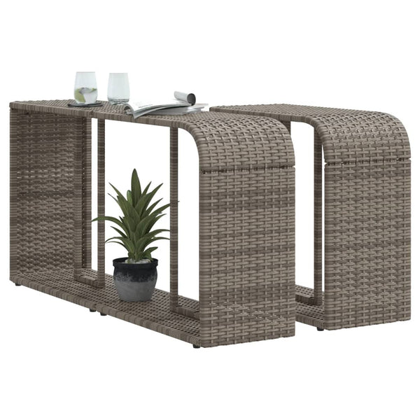 Poly Rattan Outdoor Regale, 2er-Set Grau