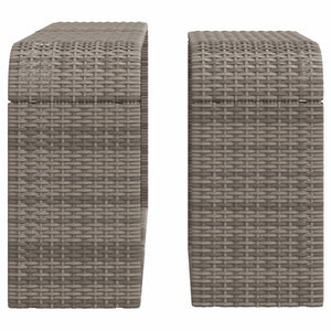 Poly Rattan Outdoor Regale, 2er-Set Grau