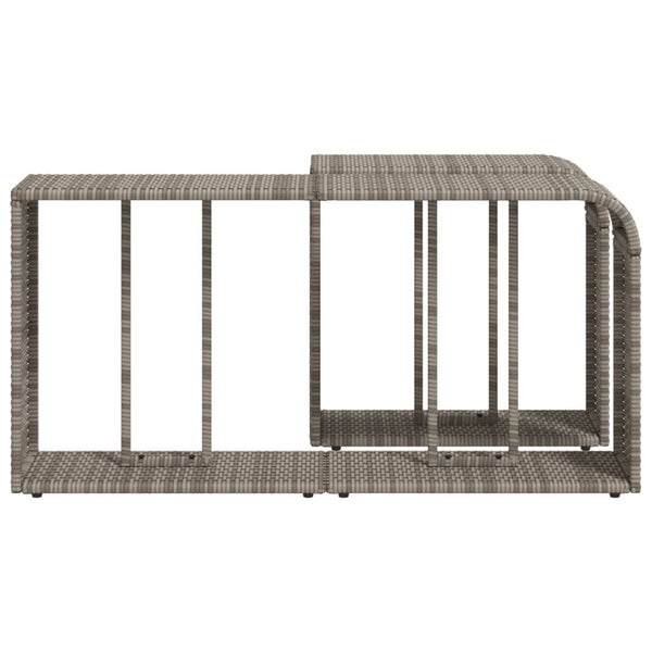 Poly Rattan Outdoor Regale, 2er-Set Grau