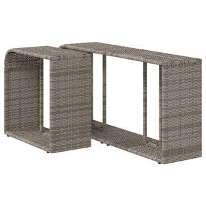Poly Rattan Outdoor Regale, 2er-Set Grau
