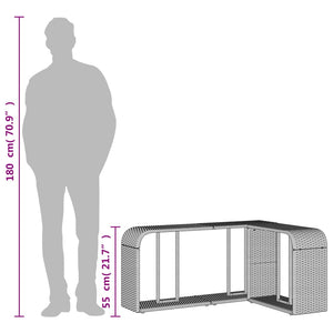 Poly Rattan Outdoor Regale, 2er-Set Grau