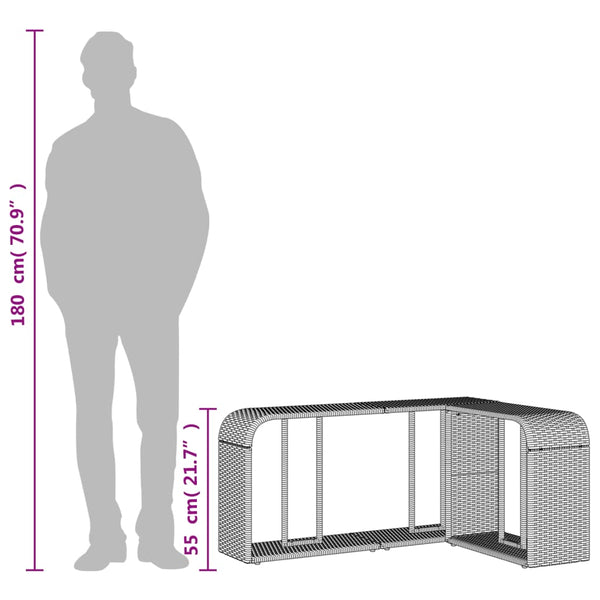 Poly Rattan Outdoor Regale, 2er-Set Grau