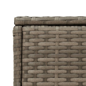 Garten Beistelltisch Grau Rattan mit Glasplatte