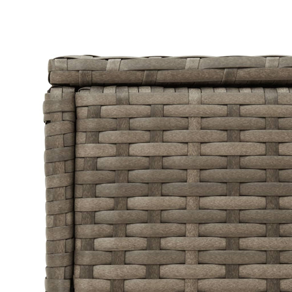 Garten Beistelltisch Grau Rattan mit Glasplatte