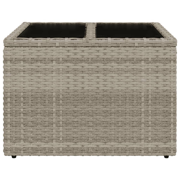 Gartentisch Poly Rattan Hellgrau 55x55 cm