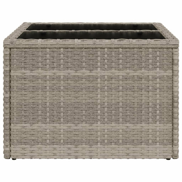 Gartentisch Poly Rattan Hellgrau 55x55 cm