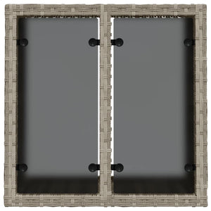 Gartentisch Poly Rattan Hellgrau 55x55 cm