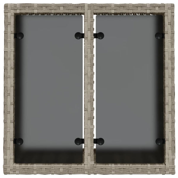 Gartentisch Poly Rattan Hellgrau 55x55 cm